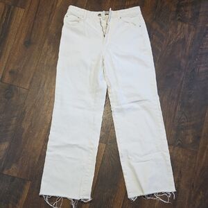 White Stradivarius High-Rise Straight Leg Women's Jeans